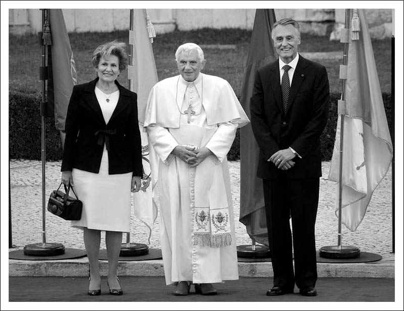 Papa Bento XVI junto de Cavaco Silva